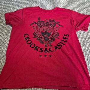 Crooks & Castles Medusa Graphic Red T-Shirt Men's Size M 100% Cotton